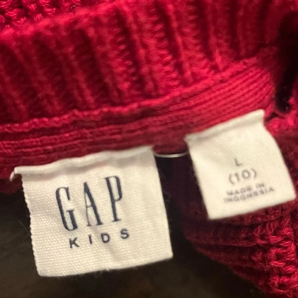 GAP Kids Red Cotton Knit Sweater Size Medium (8-9)